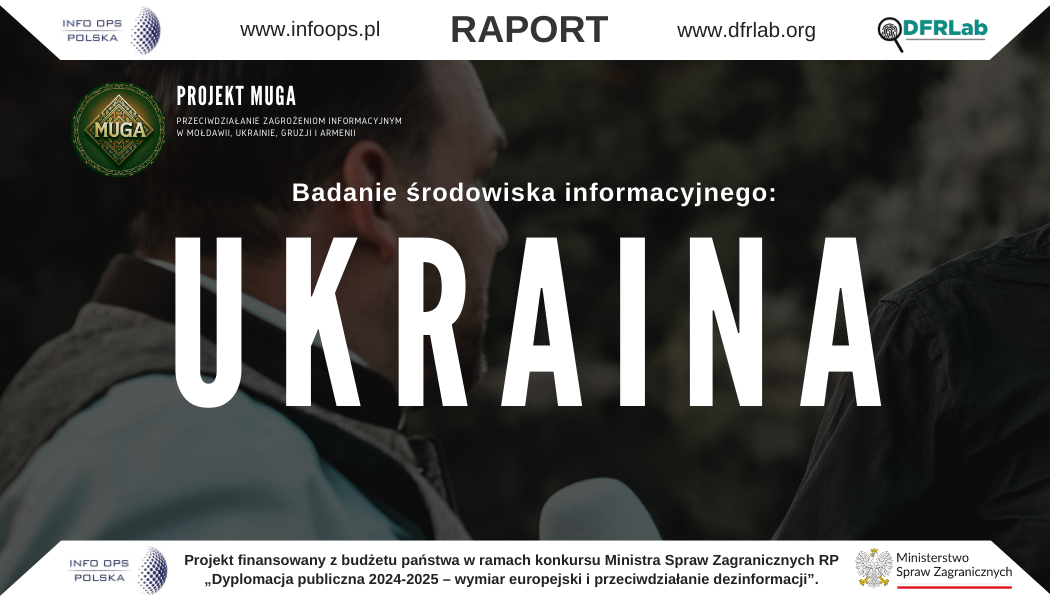 Raport „Badanie środowiska informacyjnego: Ukraina” powstał w ramach projektu MUGA, realizowanego przez Fundację INFO OPS Polska i DFRLab (Atlantic Council). Jego zasadniczym celem jest kompleksowe przedstawienie krajobrazu medialnego Ukrainy, z uwzględnieniem zarówno mediów tradycyjnych (telewizja, prasa, radio, portale internetowe), jak i nowych form komunikacji (media społecznościowe, blogerzy, influencerzy, platformy wideo). W raporcie wskazujemy, w jaki sposób różne grupy – w tym podmioty państwowe i prywatne, organizacje pozarządowe, przywódcy religijni czy liderzy opinii – wpływają na kształtowanie debaty publicznej i formułowanie narracji. Osobne rozdziały poświęcone są m.in. analizie nawyków informacyjnych obywateli, podatności na propagandę oraz kluczowym narzędziom wykorzystywanym w ramach operacji dezinformacyjnych i psychologicznych (FIMI). Szczególną uwagę zwrócono na działania wymierzone w postrzeganie Zachodu, wartości demokratycznych oraz relacji z Polską. Wszystko to służy jednemu celowi – zrozumieniu mechanizmów i zasięgu oddziaływania wrogich kampanii informacyjnych, które w obliczu konfliktu zbrojnego na terytorium Ukrainy przybierają na sile. Zakończenie Przedstawione w raporcie spostrzeżenia i wnioski ukazują złożoność ukraińskiego środowiska informacyjnego, w którym krzyżują się rozmaite interesy polityczne, społeczne i ekonomiczne. Wskazują także na znaczące wyzwania związane z nasilającą się dezinformacją oraz manipulacjami w mediach tradycyjnych i cyfrowych. Świadomość tych zagrożeń pozwala na lepsze reagowanie i planowanie działań na rzecz bezpieczeństwa informacyjnego – zarówno na poziomie instytucji państwowych, jak i organizacji międzynarodowych czy lokalnych społeczności. Mamy nadzieję, że omówione przykłady operacji propagandowych oraz przedstawione rekomendacje przyczynią się do podniesienia skuteczności przeciwdziałania wrogim ingerencjom informacyjnym. Dalsza współpraca w obszarze wymiany doświadczeń, szkoleń i badań – w tym w ramach projektu MUGA – pozostaje kluczowa dla utrzymania stabilności i ochrony integralności Ukrainy w dynamicznie zmieniającym się otoczeniu międzynarodowym.